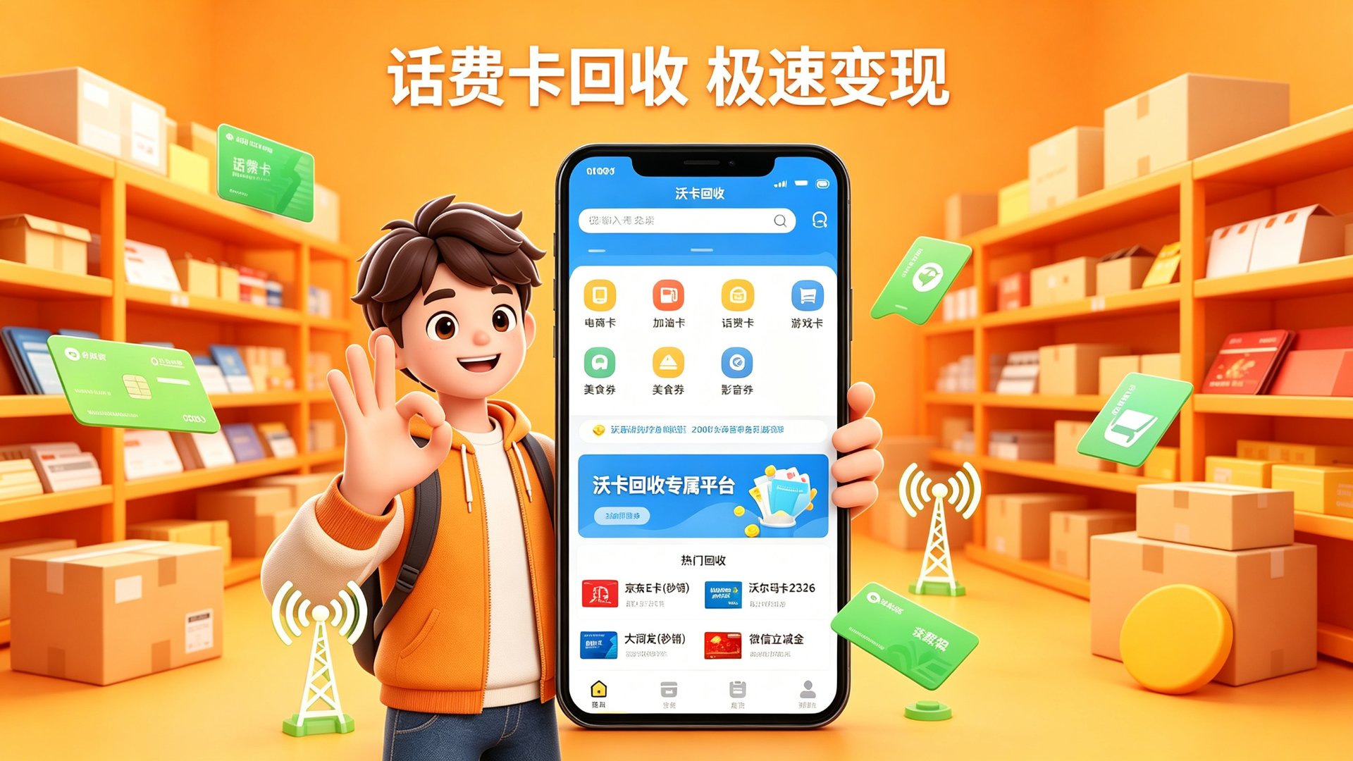 中百超市购物卡用不完怎么办?我用沃卡回收当天就变现了