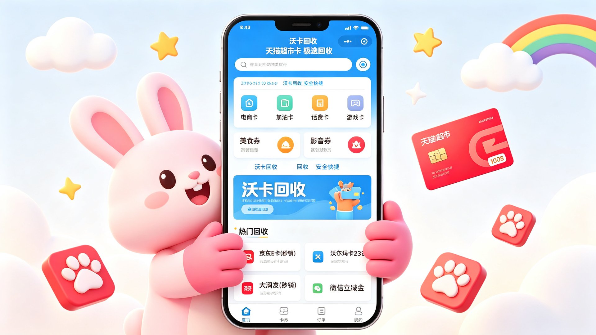 中百超市购物卡用不完怎么办?我用沃卡回收当天就变现了